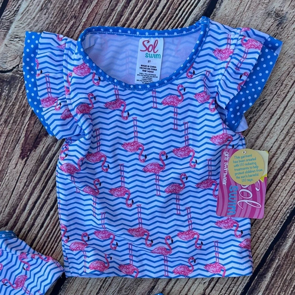 Girls flamingo Swim Set - Blue and Pink
